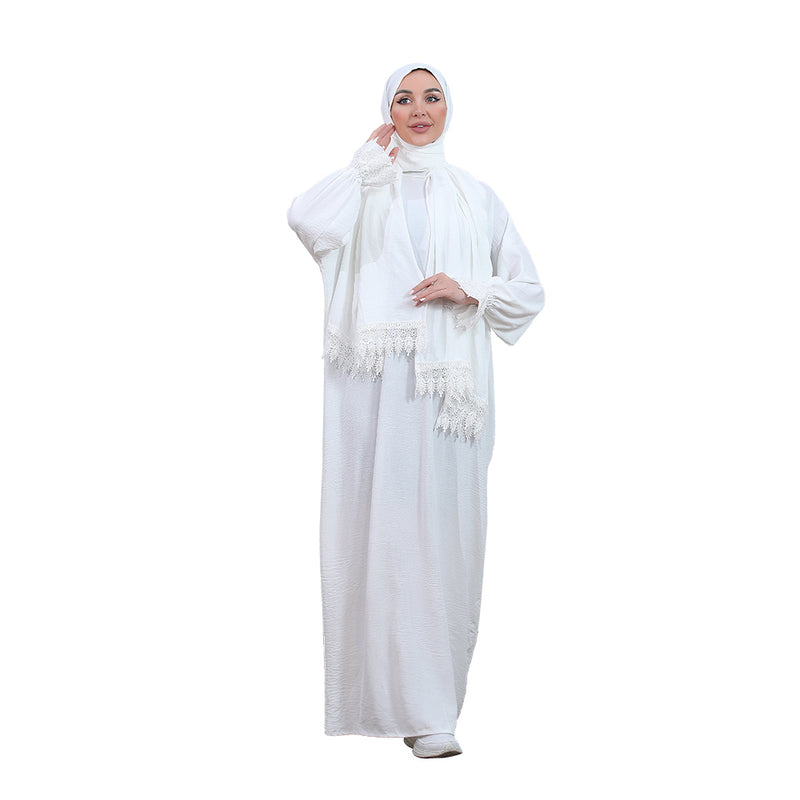 Elegant One-Piece Abaya and Prayer Dress Crepe Solid Color | Lightweight and Comfortable | Hijab Abaya Suit