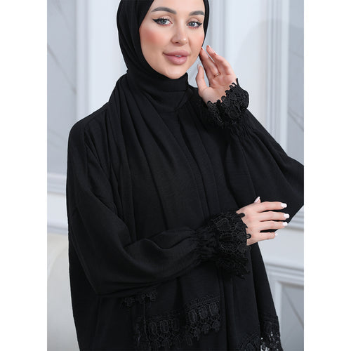 Elegant One-Piece Abaya and Prayer Dress Crepe Solid Color | Lightweight and Comfortable | Hijab Abaya Suit