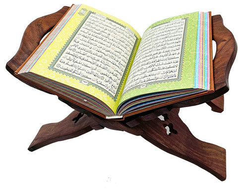 Holy Quran - Spectrum colors (Colors May Vary) (5.5 * 7.8) with Quran Holder (15" x 8")