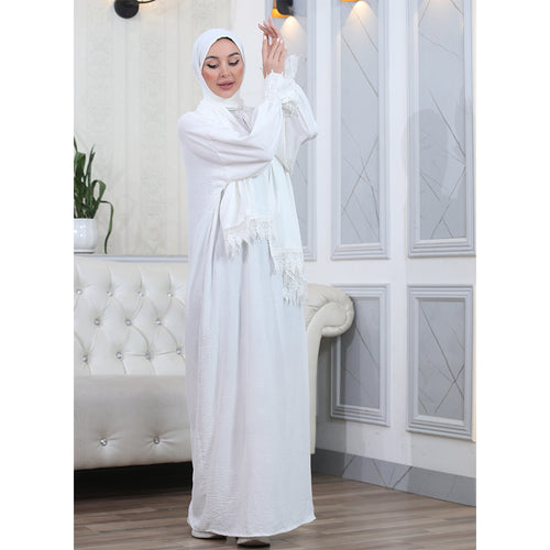 Elegant One-Piece Abaya and Prayer Dress Crepe Solid Color | Lightweight and Comfortable | Hijab Abaya Suit