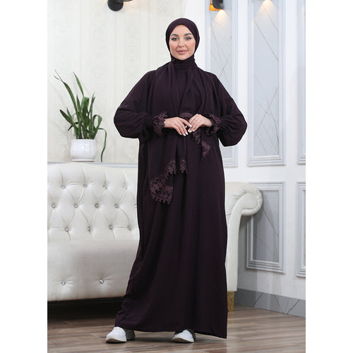 Elegant One-Piece Abaya and Prayer Dress Crepe Solid Color | Lightweight and Comfortable | Hijab Abaya Suit