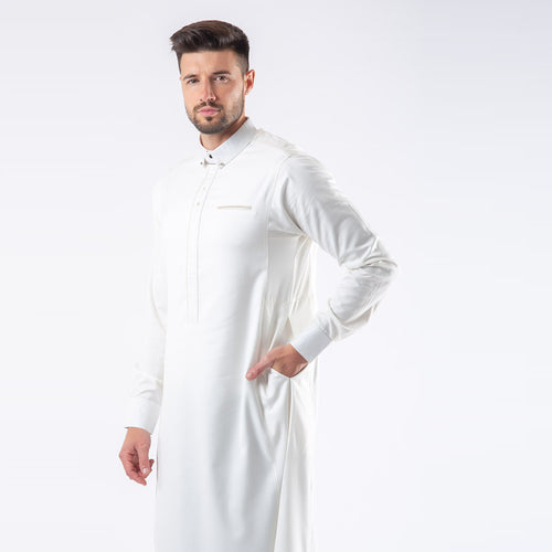 Lawung 2024 Smart Thobe - Premium Suit Fabric - Off White  AAR2415