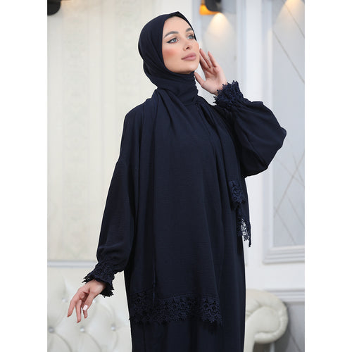 Elegant One-Piece Abaya and Prayer Dress Crepe Solid Color | Lightweight and Comfortable | Hijab Abaya Suit