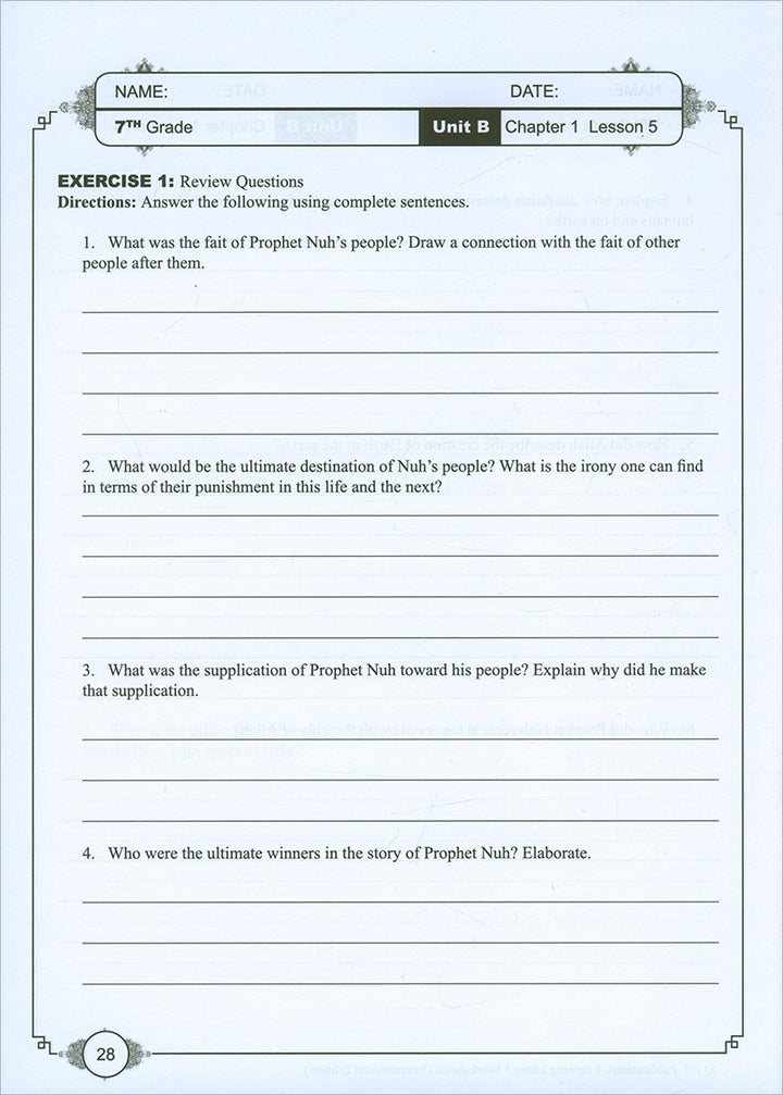 Learning Islam Workbook: Level 3 (9th Grade, Weekend/International Edition