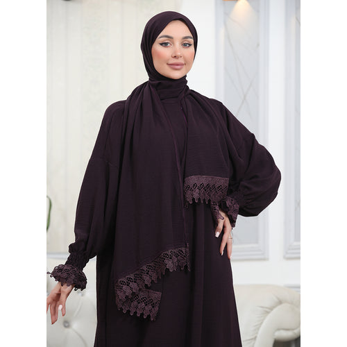 Elegant One-Piece Abaya and Prayer Dress Crepe Solid Color | Lightweight and Comfortable | Hijab Abaya Suit