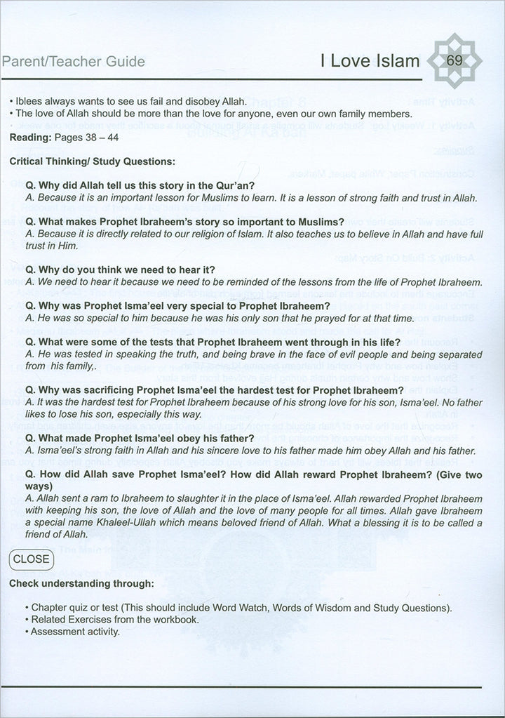 I Love Islam Teacher/Parent Guide: Level 3