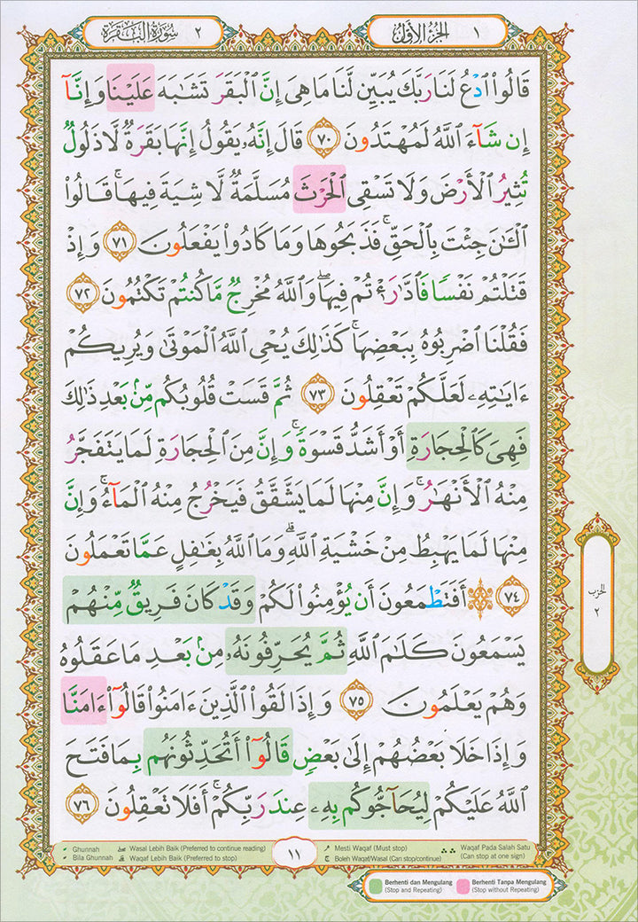 Al-Quran Al-Karim Mushaf Waqaf & Ibtida Perjuzuk (1-30) ( Color may vary) B5 (6.9 x 9.8)