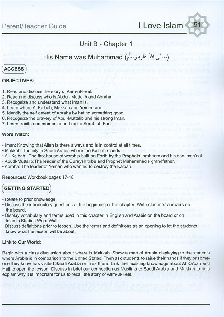 I Love Islam Teacher/Parent Guide: Level 2