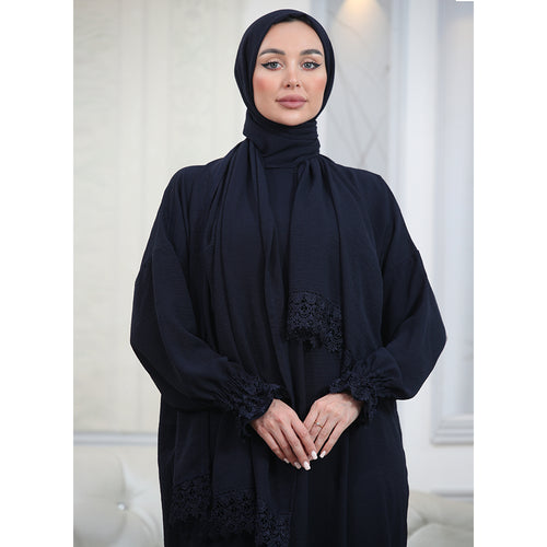 Elegant One-Piece Abaya and Prayer Dress Crepe Solid Color | Lightweight and Comfortable | Hijab Abaya Suit