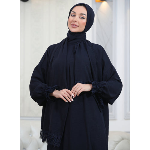 Elegant One-Piece Abaya and Prayer Dress Crepe Solid Color | Lightweight and Comfortable | Hijab Abaya Suit