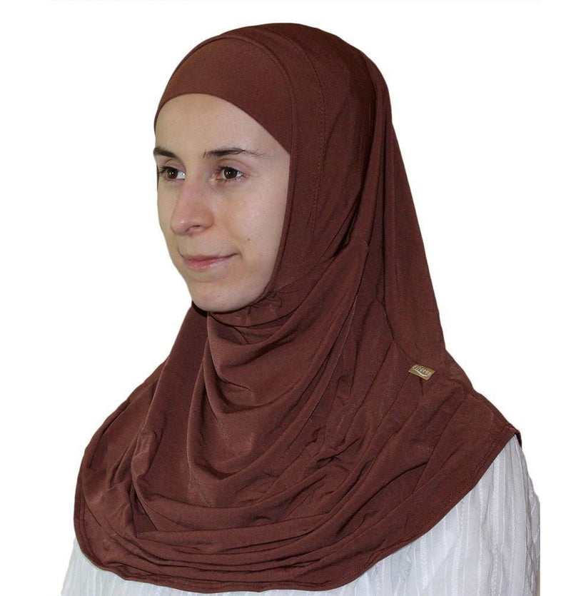 Firdevs Practical Scarf & Bonnet - Brown - east-west-souk