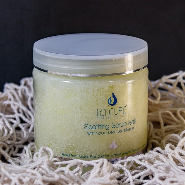 La Cure Dead Sea Soothing Scrub Salts Lavender Essential Oil , Natural Cream Exfoliant, Stretch Mark & Wrinkle Reducer,(1.65 lb)