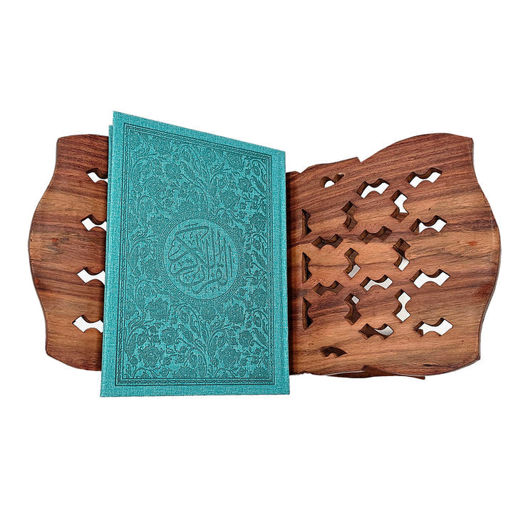 Holy Quran - Spectrum colors (Colors May Vary) (6.7*9.4) with Quran Holder (18" x 9")