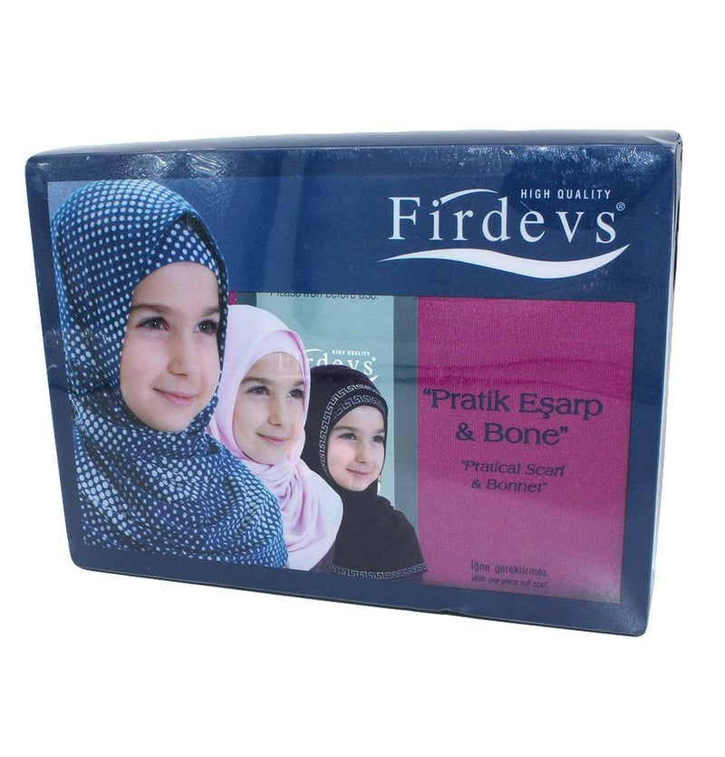 Firdevs Girl's Practical Hijab Scarf  Bonnet - Fuchsia - east-west-souk