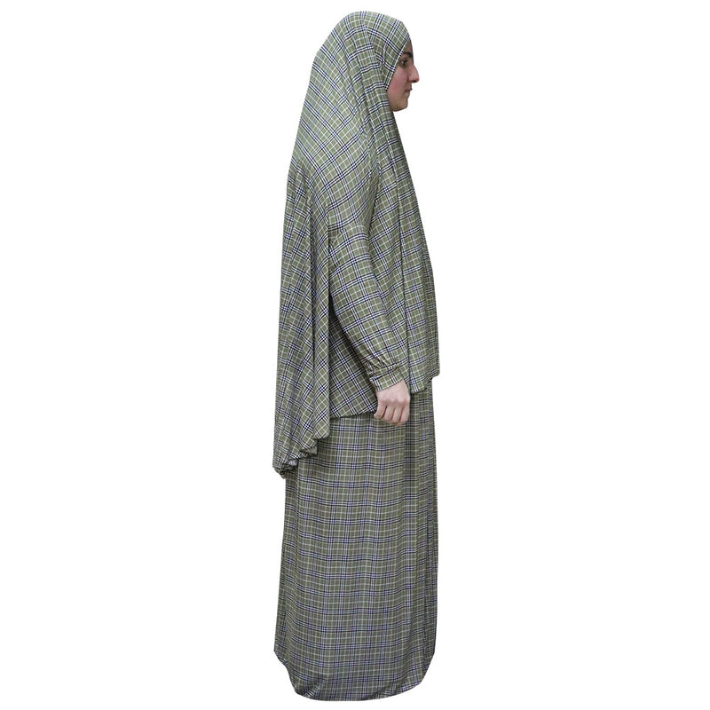 Women's Prayer Dress 2 Pieces (With Sleeves) -  Plaid