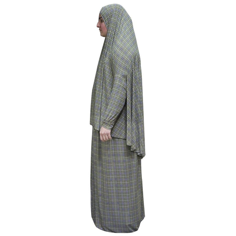 Women's Prayer Dress 2 Pieces (With Sleeves) -  Plaid