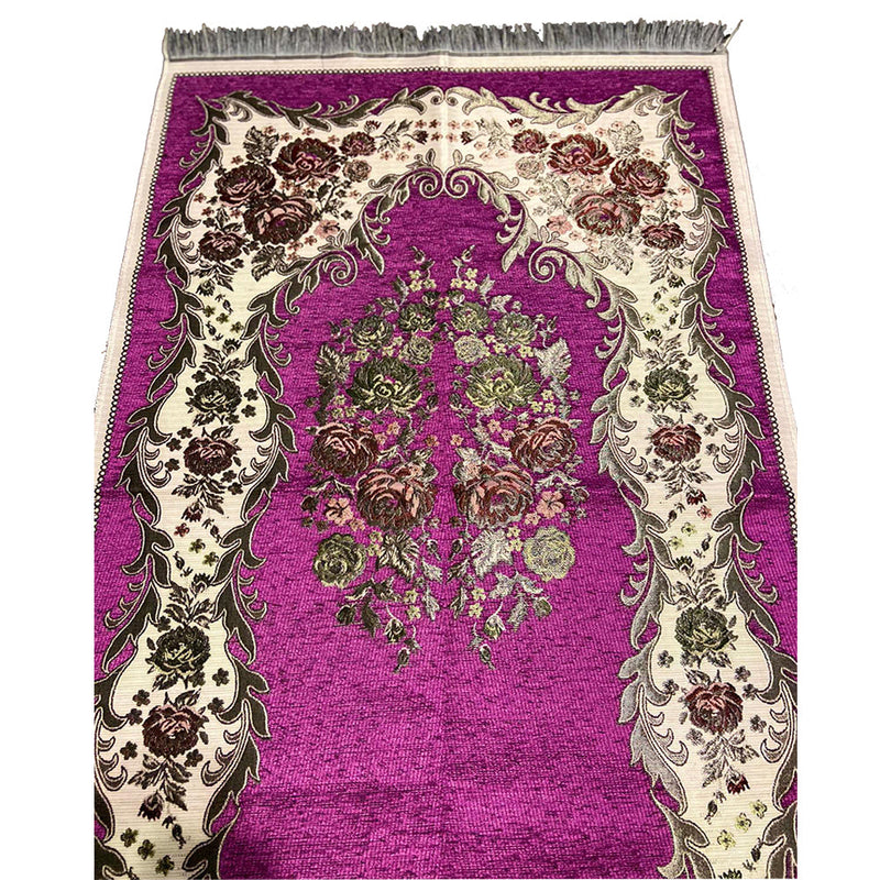 Luxury Thin Velvet Islamic Prayer Rug - 5 Different Colors