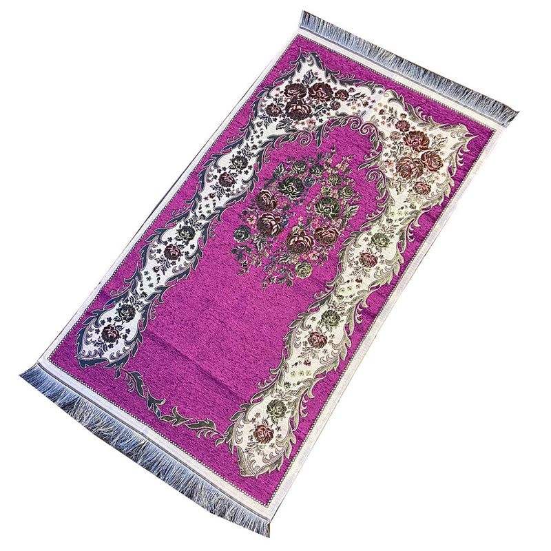 Luxury Thin Velvet Islamic Prayer Rug - 5 Different Colors