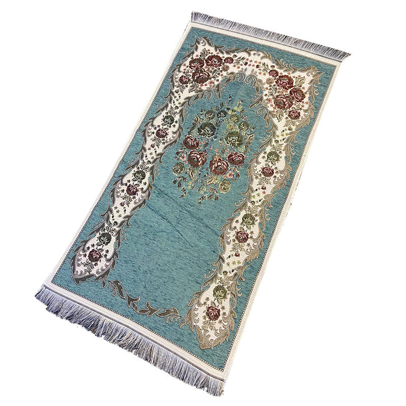 Luxury Thin Velvet Islamic Prayer Rug - 5 Different Colors