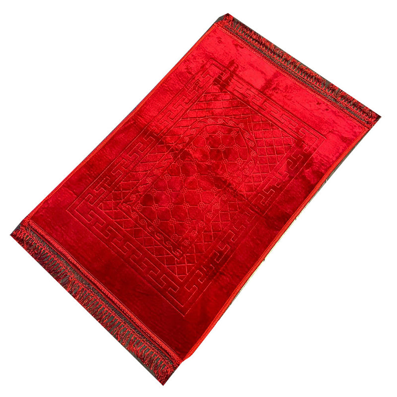 Double Plush Velvet Islamic Prayer Rug - 2 Different Colors