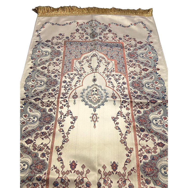 Fancy Luxury Thin Velvet Islamic Prayer Rug - 4 Different Colors