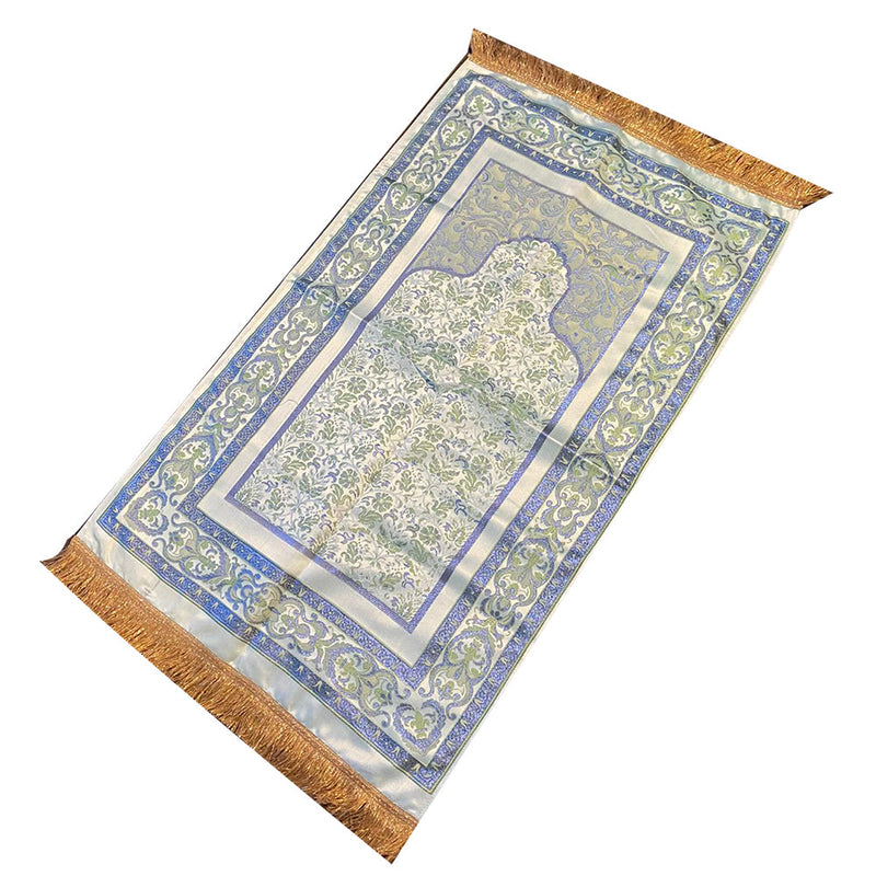 Fancy Luxury Thin Velvet Islamic Prayer Rug - 4 Different Colors