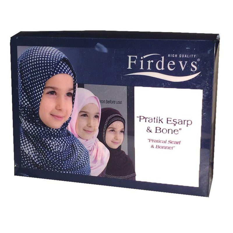 Firdevs Girl's Practical Hijab Scarf  Bonnet - White