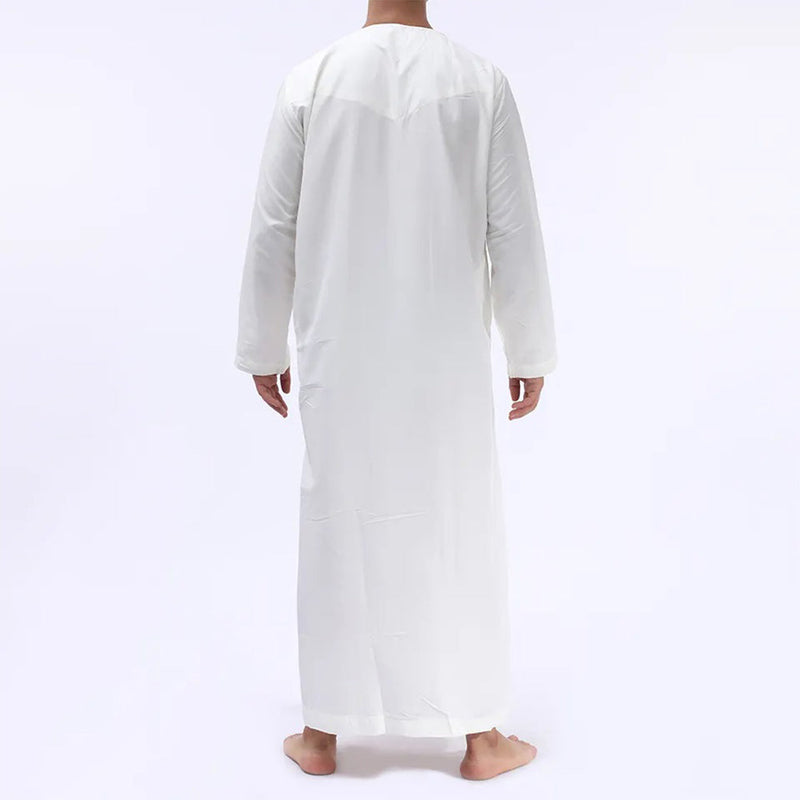 Omani/Emerati Dishdasha – Mens Omani/Emirati Style Thobe Classic - Full Length Long Sleeve Islamic Jubbah's - White