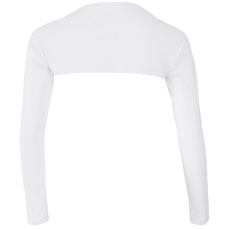 Women Long Sleeves Shoulder Arm Cover Shrug Bolero (White)