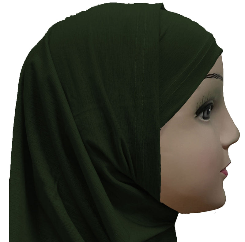 Women's Lightly Shaded Amira Hijab Two Piece - Plain Color