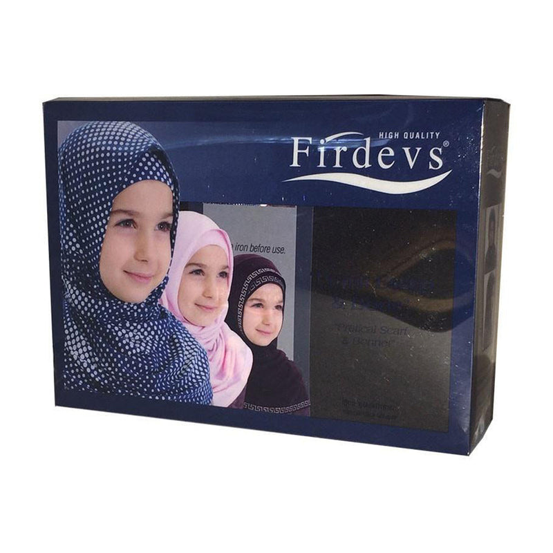 Firdevs Girl's Practical Hijab Scarf  Bonnet - Black