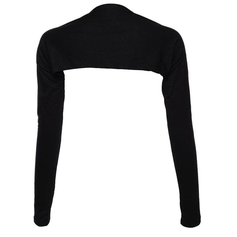 Women Long Sleeves Shoulder Arm Cover Shrug Bolero (Black)