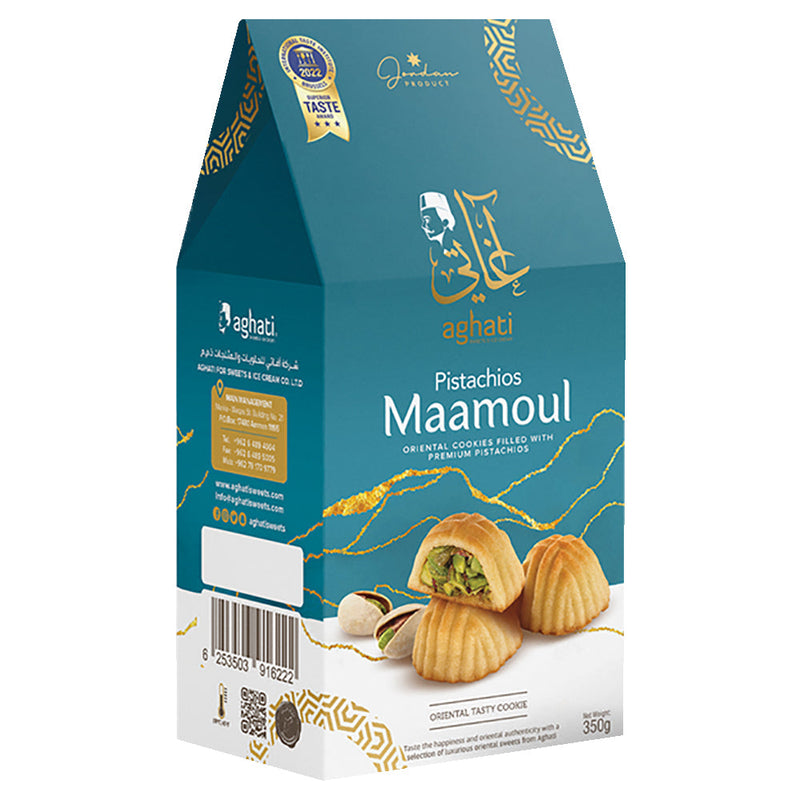 PREMIUM GOURMET MAAMOUL COOKIES FILLED WITH LUXURY PISTACHIOS – 12.35 oz   معمول فستق