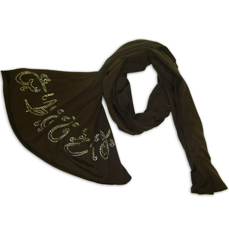 Women's Scarf Wrap Shawl with Arabic Letters Strass Design