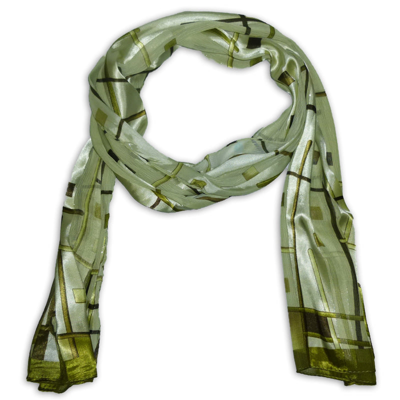 Women's Chiffon With Satin Stripes Scarf Wrap Shawl