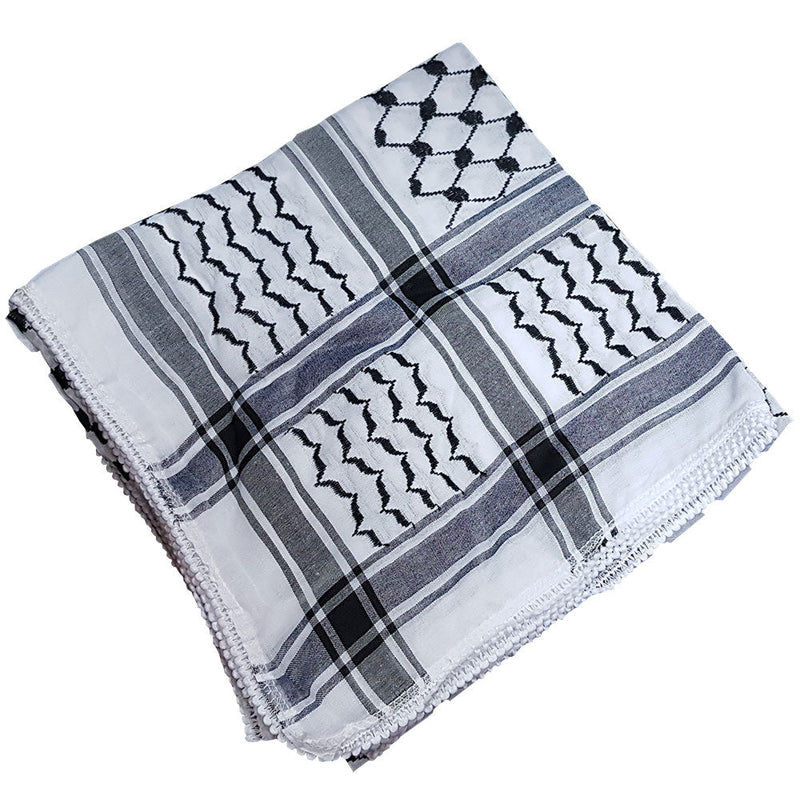 Black & White Keffiyeh/Shemagh (Head Cover) (without Aqal)