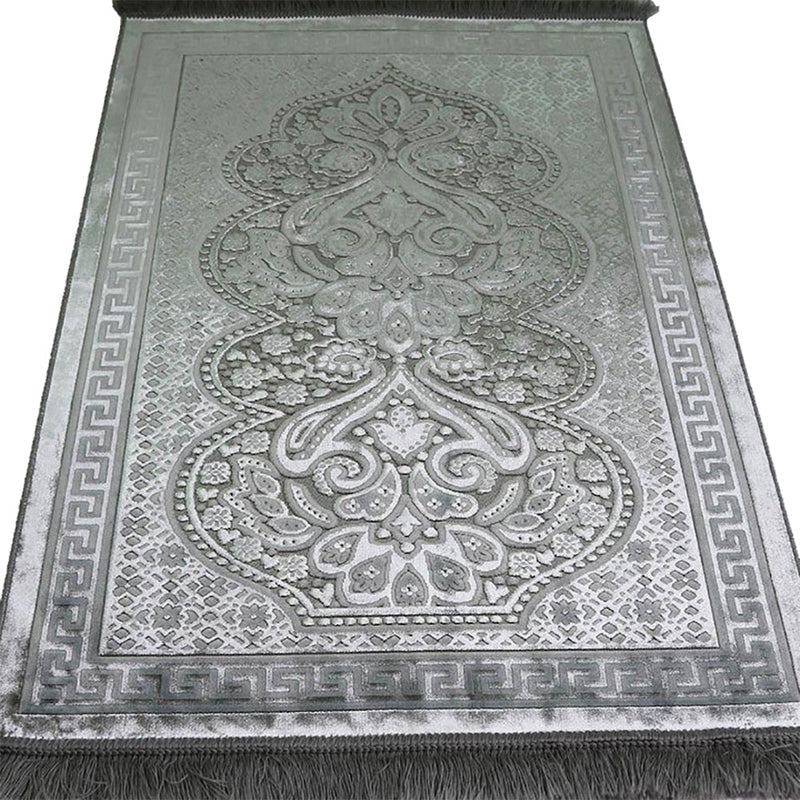 Luxury Velvet Islamic Prayer Rug - 4 Different Colors