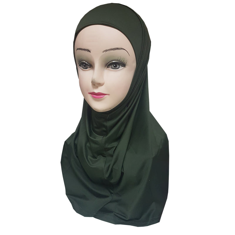 Women's Lycra Amira Hijab Two Piece - Plain Color