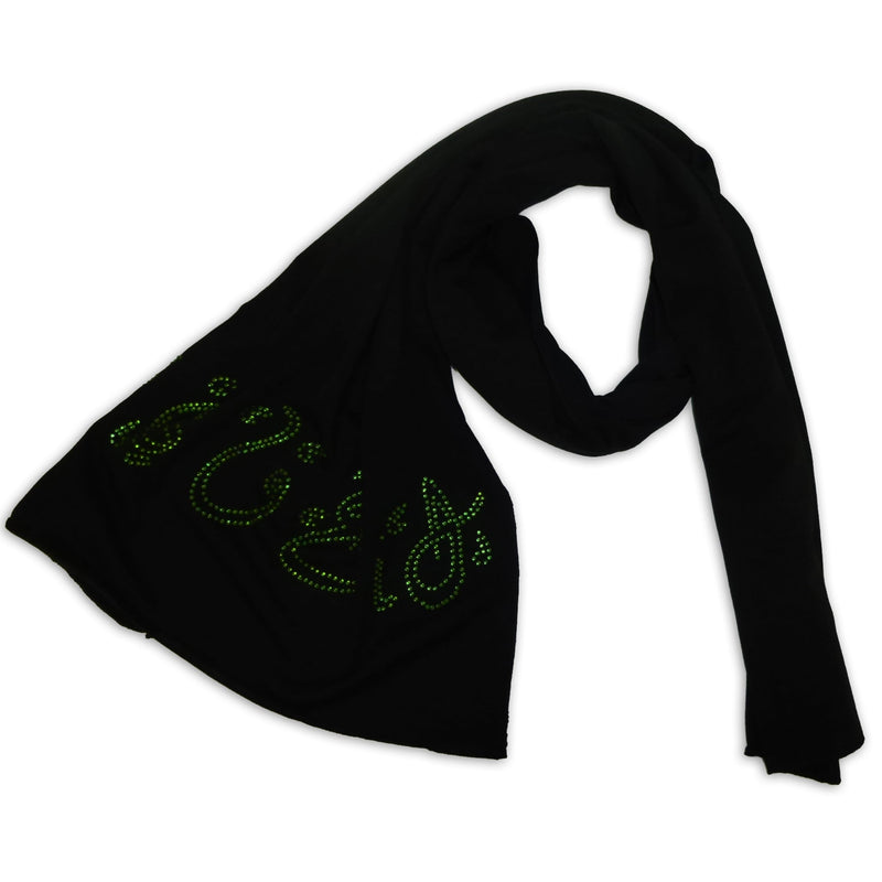 Women's Scarf Wrap Shawl with Arabic Letters Strass Design