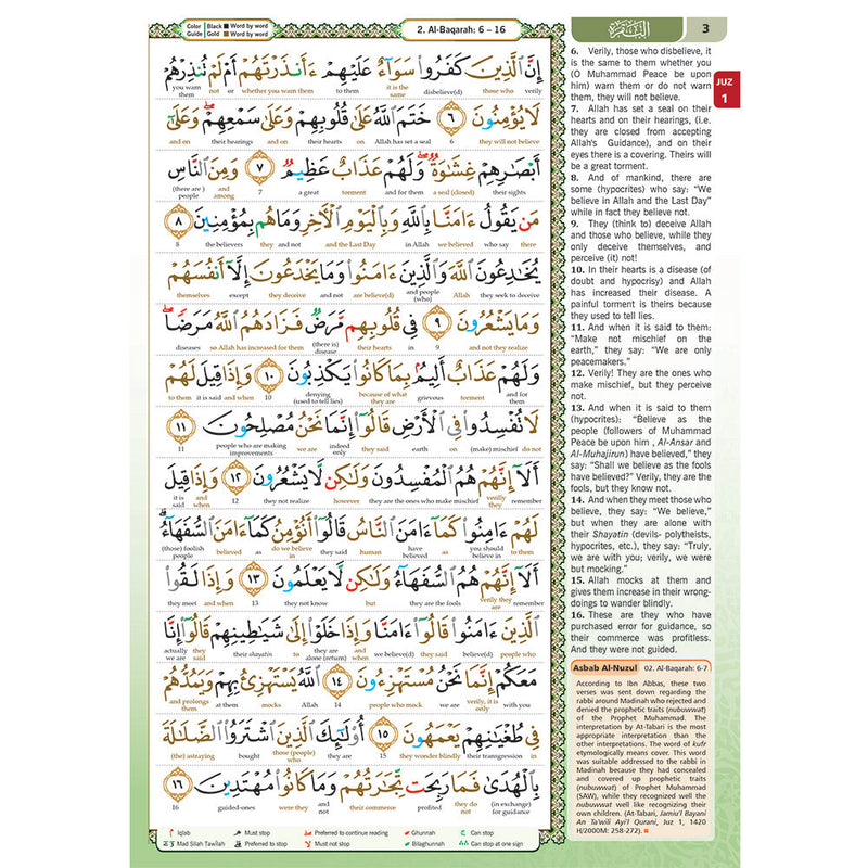 Al-Quran Al-Karim The Noble Quran Gold-Medium size B5 (6.9*9.8) |Maqdis Quran