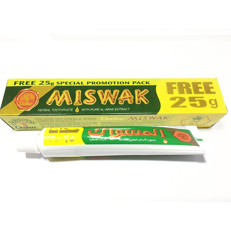 Dabur Miswak Herbal Toothpaste (Net Weight: 50g + 25g Free)