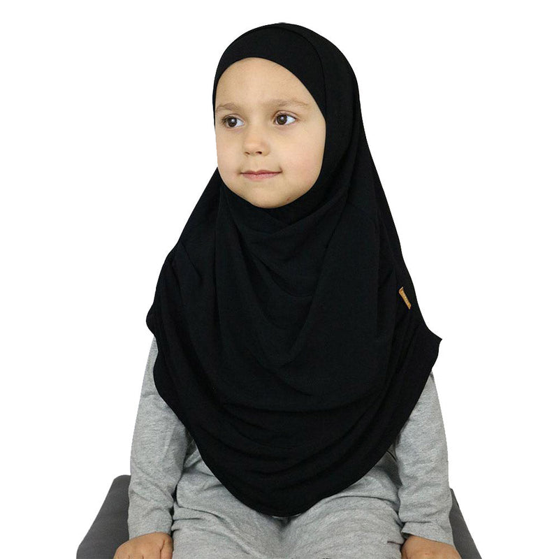 Firdevs Girl's Practical Hijab Scarf  Bonnet - Black