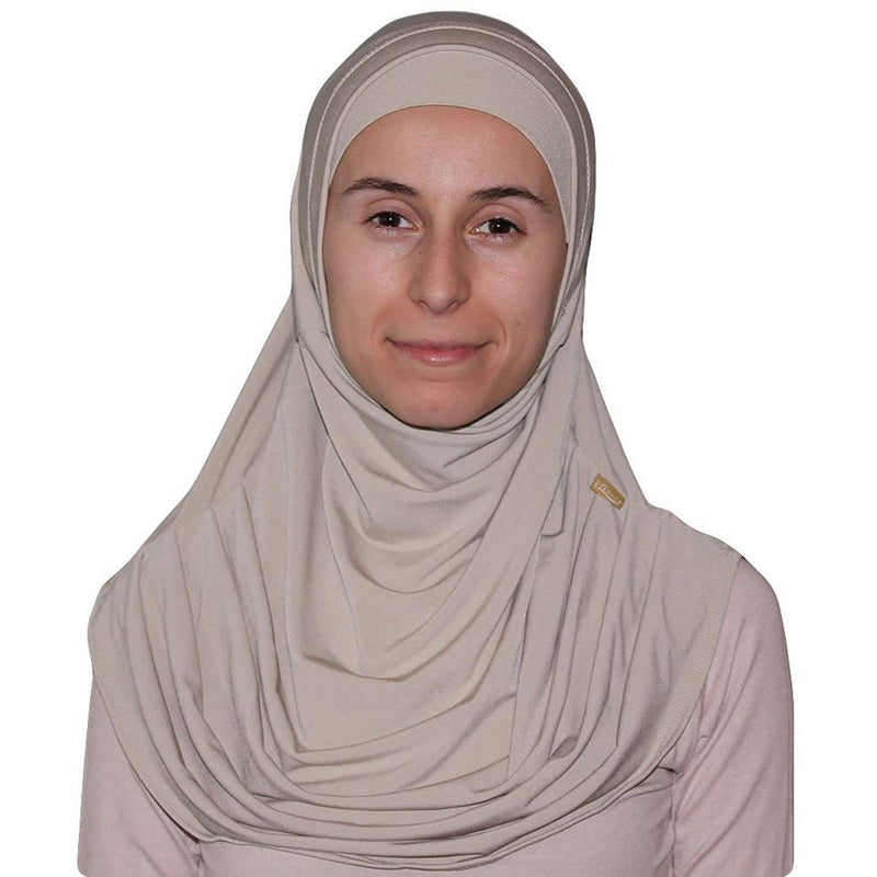 Firdevs Practical Hijab Scarf & Bonnet - Light Beige