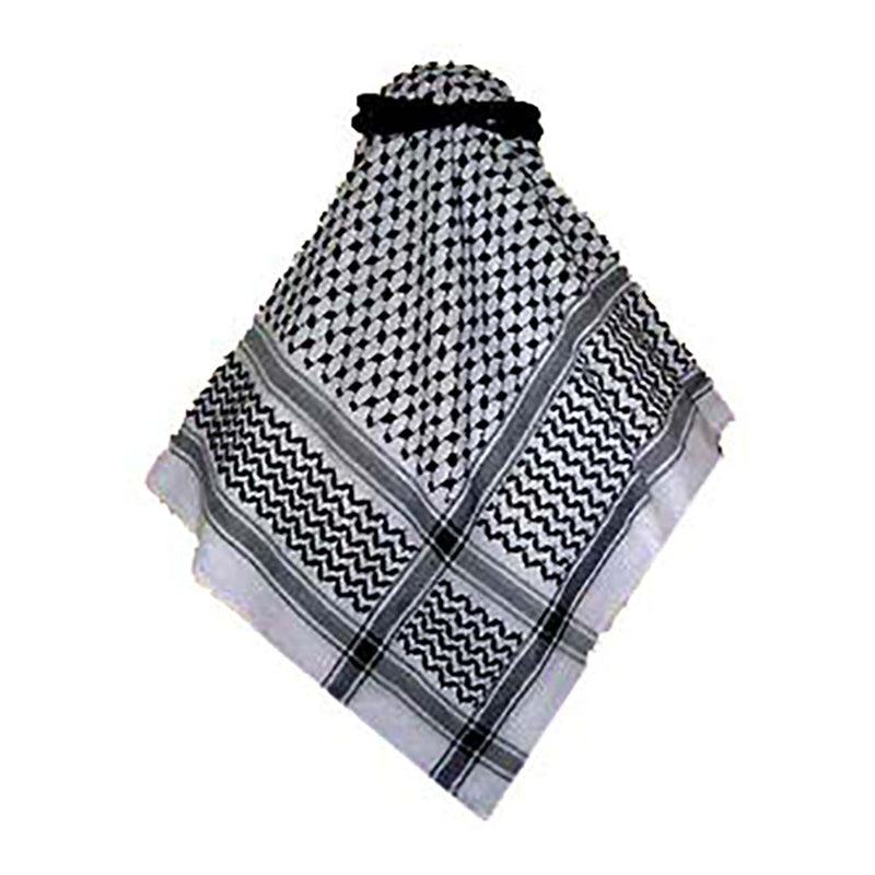 Black & White Keffiyeh/Shemagh (Head Cover) (without Aqal)