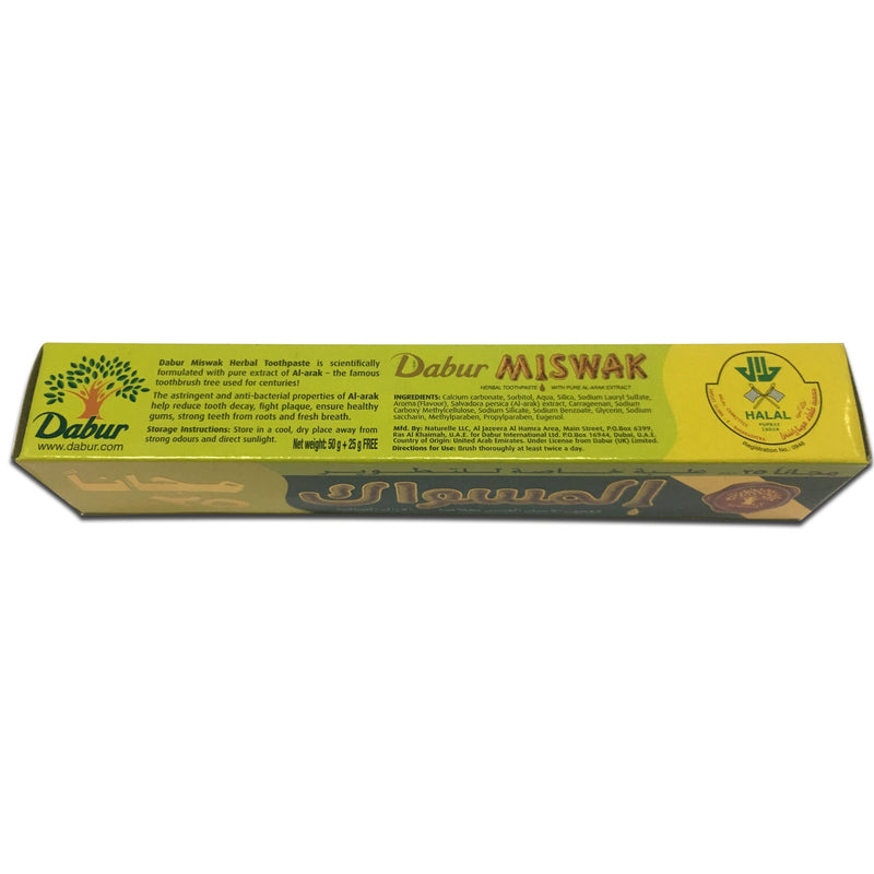 Dabur Miswak Herbal Toothpaste (Net Weight: 50g + 25g Free)