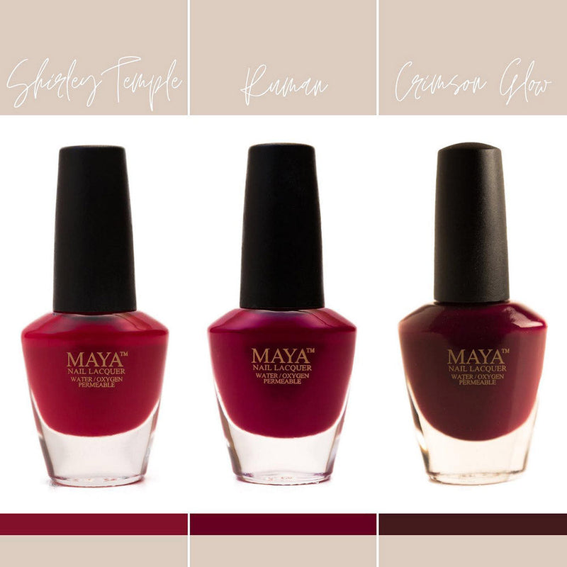 CRIMSON GLOW Breathable Nail Polish, Halal Nail Polish, Fast-Drying