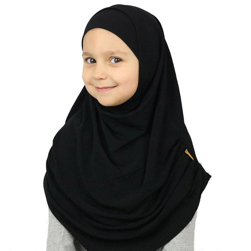 Firdevs Girl's Practical Hijab Scarf  Bonnet - Black