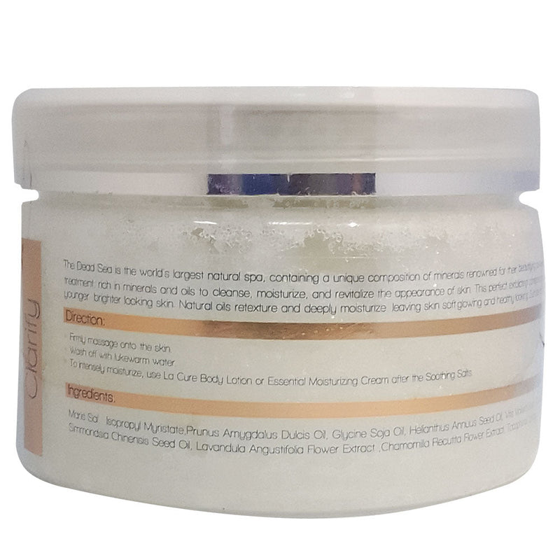 La Cure Dead Sea Soothing Scrub Salts Lavender Essential Oil , Natural Cream Exfoliant, Stretch Mark & Wrinkle Reducer , Body Scrub for Women & Men,(0.88 lb)