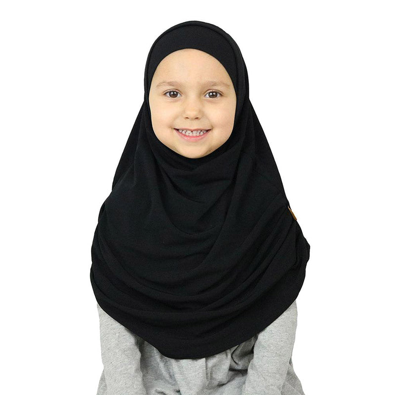 Firdevs Girl's Practical Hijab Scarf  Bonnet - Black