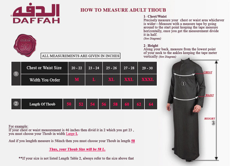 High Quality Daffah Thobe Winter - Luxury Saudi Dishdasha - Black